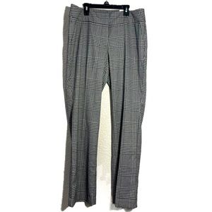 NWT Ann Taylor Curvy Glen Check Plaid Wide Leg Trouser Size 12